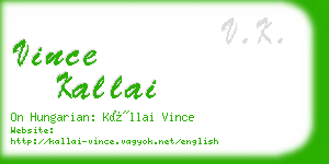 vince kallai business card